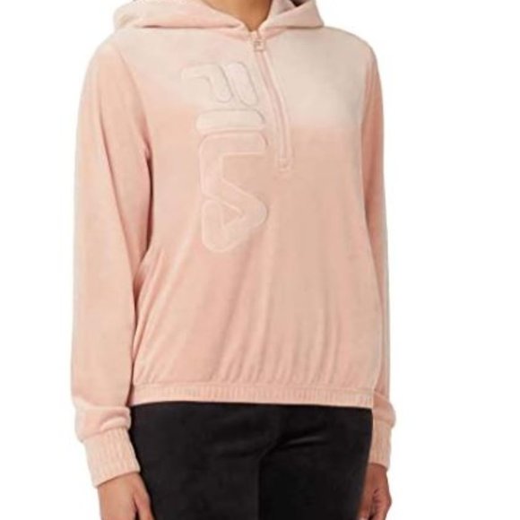 New!! Fila Womens Velour Quarter Zip Hoodie - Picture 2 of 4